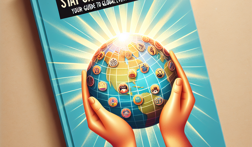 Book cover: globe in hands with event icons.