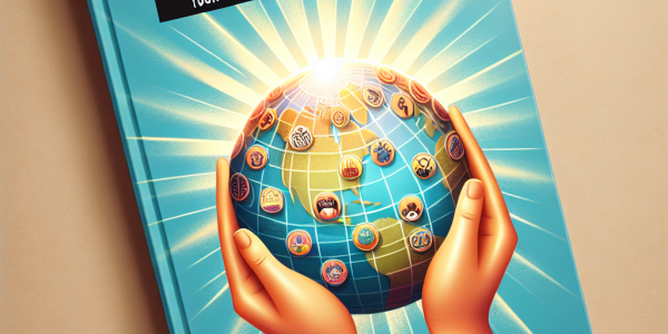 Book cover: globe in hands with event icons.