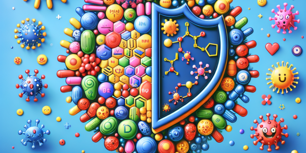 Colorful shield against viruses cartoon illustration